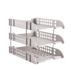 Giá tài liệu 3 ngăn Deli E9217 - Kệ đựng tài liệu HIPS bền đẹp, thiết kế thông thoáng, chân đế chống trơn trượt, tiện dụng cho văn phòng và học tập