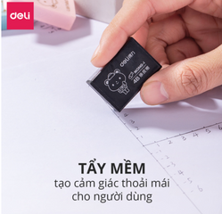 Hộp 21 Chiếc Tẩy 4B Nhiều Màu Deli 33012 - Tẩy Xóa Sạch Sẽ, Ít Vụn, Hình Chữ Nhật Dễ Thương Cho Học Sinh