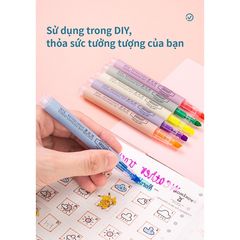 Hộp 6 Bút Highlight Dạ Quang Deli S624 - Màu Sắc Tươi Sáng Cho Ghi Chép Và Tổ Chức - Đồ Dùng Học Tập Hiệu Quả