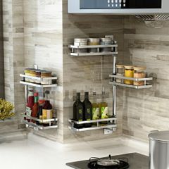 Kệ Gia Vị Xoay 180 Độ Oenon - Inox SUS304 Chất Lượng Cao, Có Thể Điều Chỉnh Chiều Cao, Tiện Lợi Cho Căn Bếp Gọn Gàng