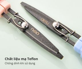 Kéo Tiện Lợi Deli Có Khóa 105mm 77761 - Thiết Kế Nhỏ Gọn, Lưỡi Dao Sắc Bén, Phù Hợp Học Sinh và Văn Phòng