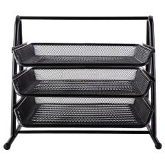 Khay đựng tài liệu 3 tầng Deli E9181 - Chất liệu thép lưới bền đẹp, thiết kế thông thoáng, dễ dàng lắp ráp, tiện lợi cho văn phòng phẩm.