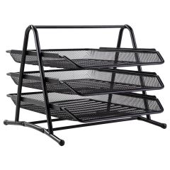 Khay đựng tài liệu 3 tầng Deli E9181 - Chất liệu thép lưới bền đẹp, thiết kế thông thoáng, dễ dàng lắp ráp, tiện lợi cho văn phòng phẩm.