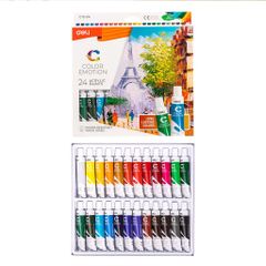 Bộ Màu Nước Acrylic Deli EC12 Dạng Tuýp 12ml - 12/24 Màu Sắc Tươi Sáng, Độ Che Phủ Tốt, Thích Hợp Cho Người Mới Bắt Đầu Vẽ