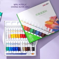 Bộ màu nước acrylic tuýp 5ml Deli 12/18/24 màu 73913/73914/73915 - Màu sắc tươi sáng, không độc hại, phù hợp cho vẽ tranh và nghệ thuật