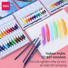 Màu Nước Dạng Tuýp 5ml Deli 73859/73860/73861 - Bộ Màu Tươi Sáng Dành Cho Người Mới Bắt Đầu Và Nghệ Sĩ Chuyên Nghiệp