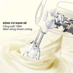 Máy Đánh Trứng Cầm Tay Bear DDQ-B02P5 125W - Tích Hợp 5 Tốc Độ, Thiết Kế Nhỏ Gọn, Phù Hợp Đánh Bột Và Làm Bánh