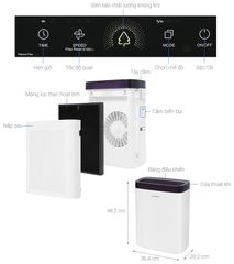 Máy Lọc Không Khí Cuckoo CAC-G0910FW Hàn Quốc - Hiệu Suất 99.97% Mùi Hôi, Bụi PM2.5, Diện Tích 30m2, Thiết Kế Gọn Nhẹ, Cảm Biến Chất Lượng Không Khí