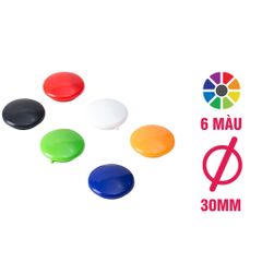 Nam Châm Gắn Bảng 30mm Deli E7825 - Vỉ 6 Màu Sắc Đa Dạng, Chất Liệu ABS Bền Bỉ, Tiện Lợi Cho Học Tập và Văn Phòng