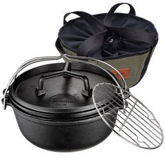 Nồi Gang Dã Ngoại Đa Năng Campingmoon D0-28 - Dùng Để Nướng, Ninh, Hấp, Tiện Lợi Cho Cắm Trại, Du Lịch, và Thăm Quan Ngoài Trời