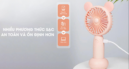 Quạt Tích Điện Cầm Tay Mini Remax F41 Ruchun - Thiết Kế Gọn Nhẹ, 2 Cấp Độ Gió, Pin Sạc Nhanh, Phù Hợp Dùng Khi Du Lịch, Học Tập