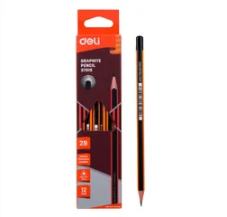 Set 12 cây bút chì Deli sọc neon nhiều màu E37015/E37016