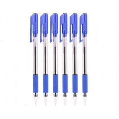 Set 6 chiếc bút bi đầu bấm mực xanh đen 0.7mm Deli EQ01630