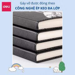 Sổ Tay Ghi Chép Deli Bìa Da Khâu Gáy 96 Trang ZT3296 - Thiết Kế Dễ Thương, Giấy Kẻ Ngang, Chống Thấm, Sản Phẩm Học Tập Chất Lượng