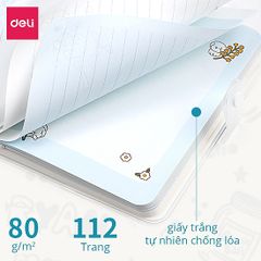 Sổ tay Deli SZ034 Họa Tiết Dễ Thương - Giấy Chống Nước, Cúc Bấm, Kích Thước 164x118mm, Sản Phẩm Văn Phòng Phẩm Cao Cấp