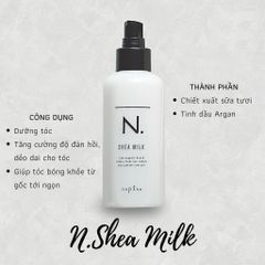 Sữa Dưỡng Tóc Xả Khô Organic Napla N. Shea Milk 150ml - Dưỡng Ẩm, Làm Mềm, Phục Hồi Tóc Hư Tổn, Thảo Mộc Thiên Nhiên, Nhật Bản