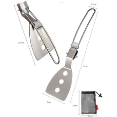 Thìa Gấp Gọn Inox 304 Dùng Cho Cắm Trại & Dã Ngoại - Chống Gỉ, Tiện Dụng Cho Nấu Ăn Ngoài Trời