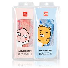 Bộ 4 Thước Kẻ Học Sinh Kakao Friends X Deli 79521 - Dụng Cụ Học Tập Chất Liệu Nhựa PS Bền Bỉ, Thiết Kế Ngộ Nghĩnh