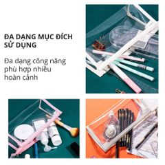 Túi đựng bút trong suốt Deli 67027 - Túi đa năng cho đồ dùng học tập và mỹ phẩm, kích thước 235x55x105mm, tiện lợi khi du lịch