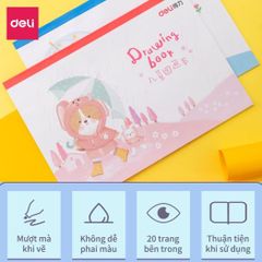 Vở Vẽ Học Sinh A4 Deli 73382 - 20 Trang Giấy Chất Lượng, Thiết Kế Độc Đáo Cho Học Sinh Yêu Hội Họa