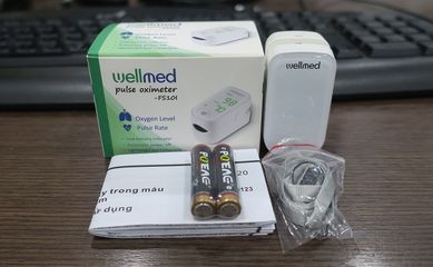 Máy đo nồng độ oxy trong máu SPO2 Wellmed FS10I - Thiết bị theo dõi nhịp tim, nhỏ gọn, tiện dụng cho cả người lớn và trẻ em