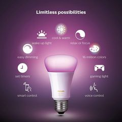 Bộ bóng đèn thông minh Philips Hue White Ambiance 9W A60 E27 - Set 3 chiếc tích hợp Bluetooth điều khiển bằng giọng nói
