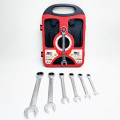 Bộ Cờ Lê Vòng Miệng Sinomax 7 Món Tiêu Chuẩn DIN-ANSI - Độ Chịu Lực Cao Chất Liệu Chrome Vanadium 8-19mm, Hộp Đựng Tiện Dụng