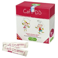 Buona Cafir D3 - Viên uống bổ sung canxi và vitamin D3 cho bé, hỗ trợ phát triển xương răng chắc khỏe, giảm còi xương, 20 gói