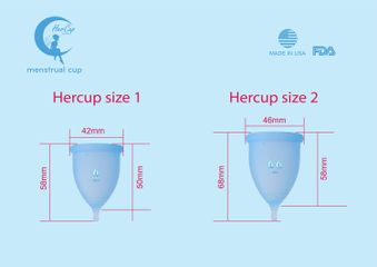 Cốc Nguyệt San Hercup Silicon Kháng Khuẩn - Sản Phẩm Thay Thế Băng Vệ Sinh An Toàn, 3 Kích Cỡ Phù Hợp Cho Phụ Nữ