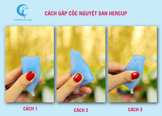 Cốc Nguyệt San Hercup Silicon Kháng Khuẩn - Sản Phẩm Thay Thế Băng Vệ Sinh An Toàn, 3 Kích Cỡ Phù Hợp Cho Phụ Nữ