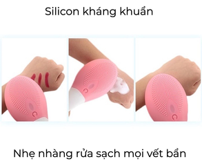 Máy Chà Lưng Silicon Kháng Khuẩn Chống Nước IPX7 - Tẩy Da Chết, Dễ Sử Dụng, Phù Hợp Với Da Nhạy Cảm, Cán Dài Tiện Lợi