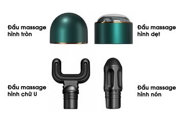 Máy massage cầm tay KASJ A6 - Thiết bị massage trị liệu 4 đầu đa năng, hỗ trợ giảm đau cơ và mệt mỏi hiệu quả