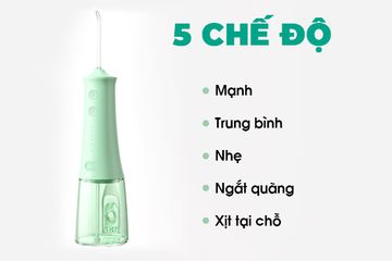 Máy tăm nước cầm tay Roaman W10 - Làm sạch răng miệng hiệu quả với 5 chế độ và 4 đầu tăm tiện dụng, thiết kế nhỏ gọn, sạc USB.