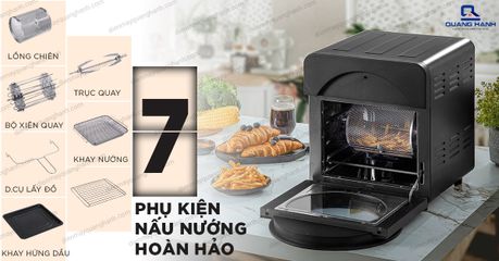 Nồi Chiên Không Dầu Olivo AF15 15 Lit - Công Suất 2000W, Nhiệt Độ Tối Đa 220°C, Chiên Gà, Vịt Nguyên Con Dễ Dàng