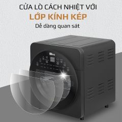 Nồi Chiên Không Dầu Olivo AF15 15 Lit - Công Suất 2000W, Nhiệt Độ Tối Đa 220°C, Chiên Gà, Vịt Nguyên Con Dễ Dàng