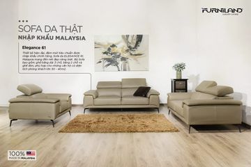 Sofa băng Elegance 61 - Thiết kế Modern Ý, 3 chỗ ngồi rộng rãi, da thật cao cấp, sang trọng cho phòng khách hiện đại.