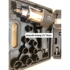Súng bắn bulong 1/2'' Nizen đen kèm bộ khẩu 13-22 - Dụng cụ sửa chữa tiện dụng, lực siết 660 N.m, tốc độ 7500 vòng/phút