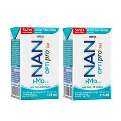 Bộ 2 Hộp Sữa Dinh Dưỡng Uống Liền Nestle Nan RTD Optipro Kids 115ml - Thức Uống Ngon Miệng Cho Trẻ Từ 1 Tuổi Trở Lên