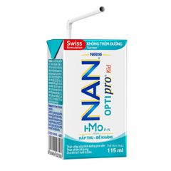 Bộ 2 Hộp Sữa Dinh Dưỡng Uống Liền Nestle Nan RTD Optipro Kids 115ml - Thức Uống Ngon Miệng Cho Trẻ Từ 1 Tuổi Trở Lên