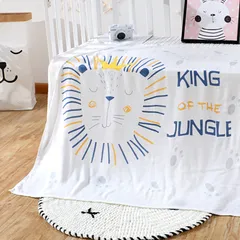 Chăn lụa 2 lớp cotton tre Pukid cho bé - Chăn mềm mịn họa tiết khủng long, ngựa pony, sư tử, thỏ, giữ ấm dễ chịu cho trẻ.