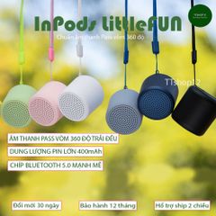 Loa Bluetooth InPods LitteFun Bass Vòm 360 Độ - Âm Thanh Hi-Fi Siêu Mạnh, Thiết Kế Nhỏ Gọn, Kết Nối Bluetooth 5.0, Màu Sắc Đa Dạng
