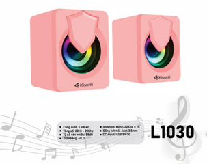 Loa Máy Tính Để Bàn LED RGB 2.0 Kisonli L1030 - Âm Thanh Chất Lượng Cao, Thiết Kế Mini Dễ Thương, Phù Hợp Để Nghe Nhạc và Xem Phim