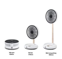 Quạt Gấp Thông Minh Elegant Tích Điện - Thiết Kế Gọn Nhẹ, Pin 8h, Điều Khiển Từ Xa, Phù Hợp Cho Gia Đình Và Du Lịch