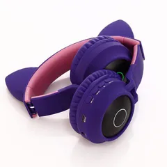 Tai Nghe Chụp Tai Gấp Gọn Hình Mèo Có Đèn LED Năng Động - Phụ Kiện Thời Trang Chất Lượng Cao Cho Nữ Streamer