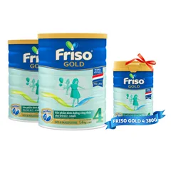 [Tặng 1 Lon Friso Gold 4 380gr] Combo 2 hộp sữa bột Friso Gold 4 (2-6 tuổi)