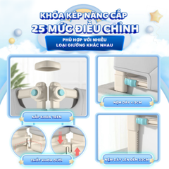 Thanh Chắn Giường V-BABY NV02 & N1S Nâng Hạ 1 Bên - Thanh Chắn An Toàn Cho Bé Ngủ - Thiết Kế Hiện Đại, Dễ Dàng Lắp Đặt