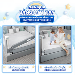Thanh Chắn Giường V-BABY NV02 & N1S Nâng Hạ 1 Bên - Thanh Chắn An Toàn Cho Bé Ngủ - Thiết Kế Hiện Đại, Dễ Dàng Lắp Đặt