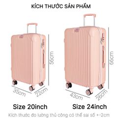 Vali kéo du lịch Bamozo 8801 bền chắc, nhựa ABS nhẹ, chống trầy xước - Lựa chọn hoàn hảo cho chuyến du lịch tiện lợi