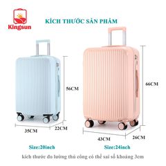 Vali Kéo Du Lịch T01 Kingsun Chống Xước - Nhiều Màu Sắc, Kích Thước Đa Dạng, Bảo Mật Khóa 3 Số, Đồ Du Lịch Đẳng Cấp