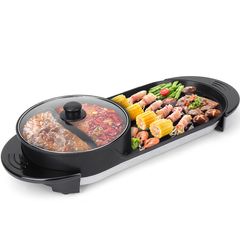 Bếp Lẩu Nướng Điện BBQ 2 Trong 1 Chống Dính - Nướng & Chiên Đa Năng Tiện Lợi Cho Mọi Gia Đình